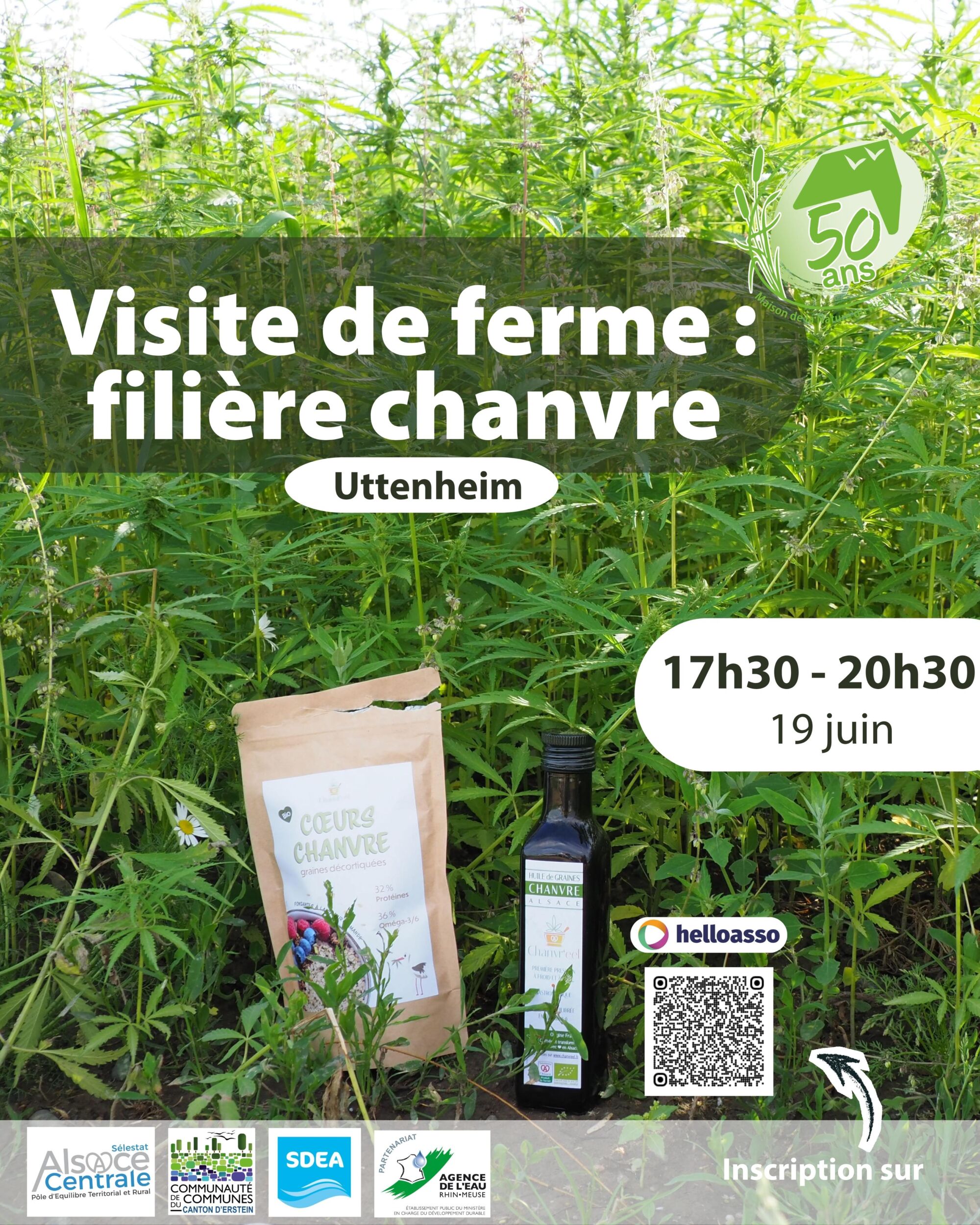 AFFICHE CHANVRE 190626 | Le Journal de Marsel (JDM Éditions) Visite de ferme : filière chanvre Molsheim 0