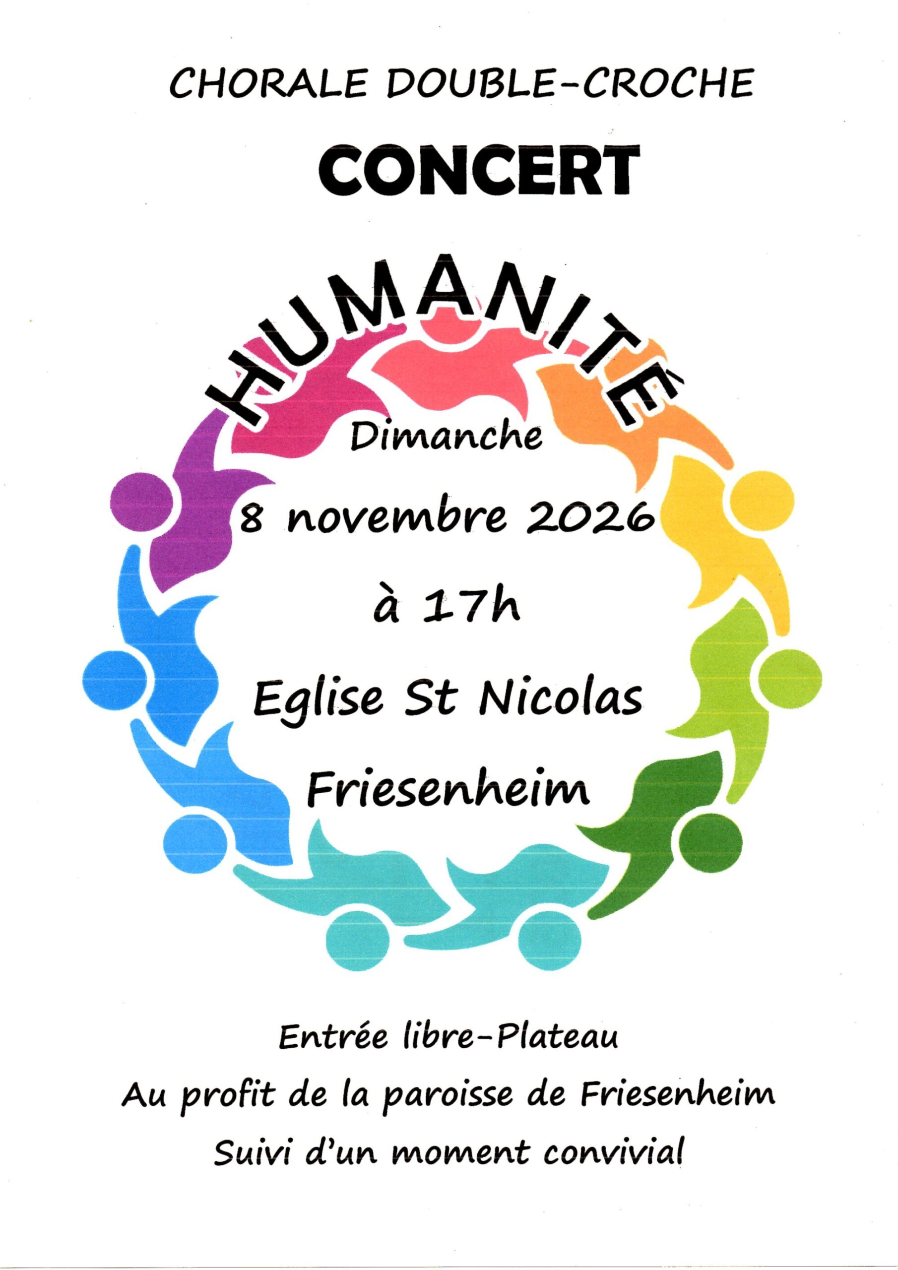 AFFICHE CONCERT DOUBLE CROCHE DIMANCHE 8 NOVEMBRE 2026 A FRIESENHEIM SCALED | Le Journal de Marsel (JDM Éditions) Concert ‘Humanité’ Benfeld 0