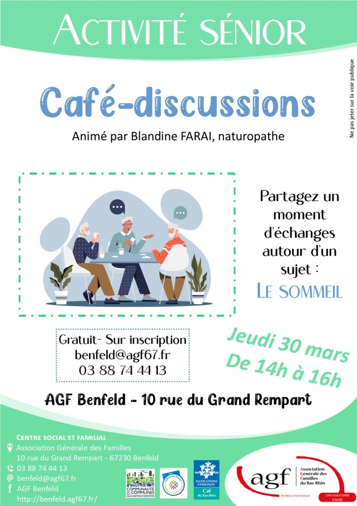 Activité sénior : Café discussion sur le thème du sommeil
