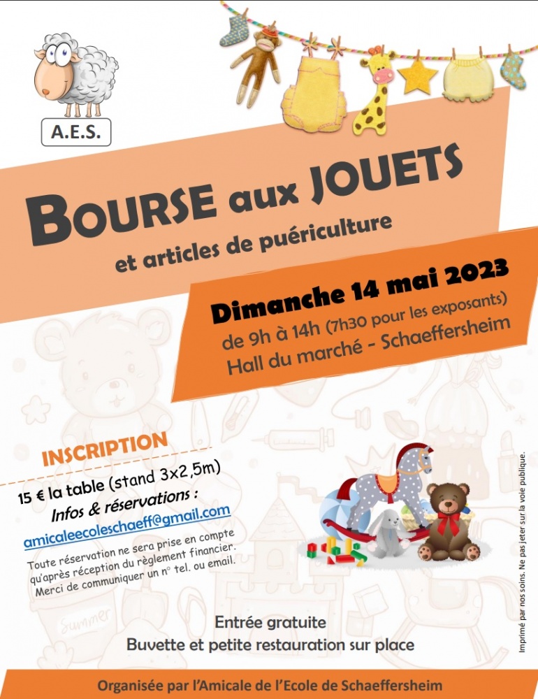 Bourse aux jouets et vêtements enfants, articles de puériculture