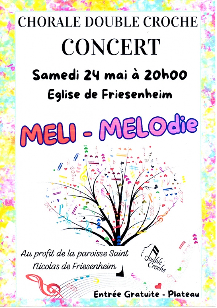Concert Méli-Mélodie animé par la chorale double croche de Jebsheim