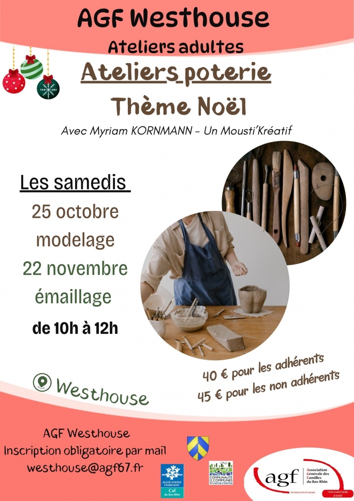 Ateliers adultes : Poterie 