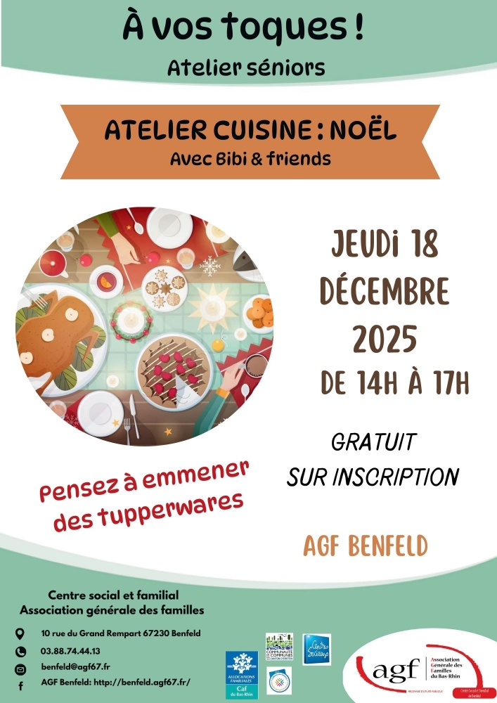 [AGF] Atelier cuisine séniors : Noël