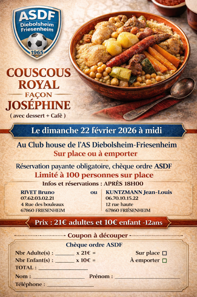 Couscous Royal façon Joséphine sur place ou à emporter 