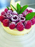 Entremet Chocolat blanc et Framboises