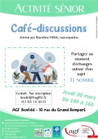 Activité sénior : Café discussion sur le thème du sommeil