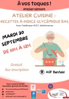 Atelier cuisine séniors : Des recettes à indice glycémique bas