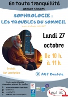 Atelier séniors : Sophrologie sur les troubles du sommeil